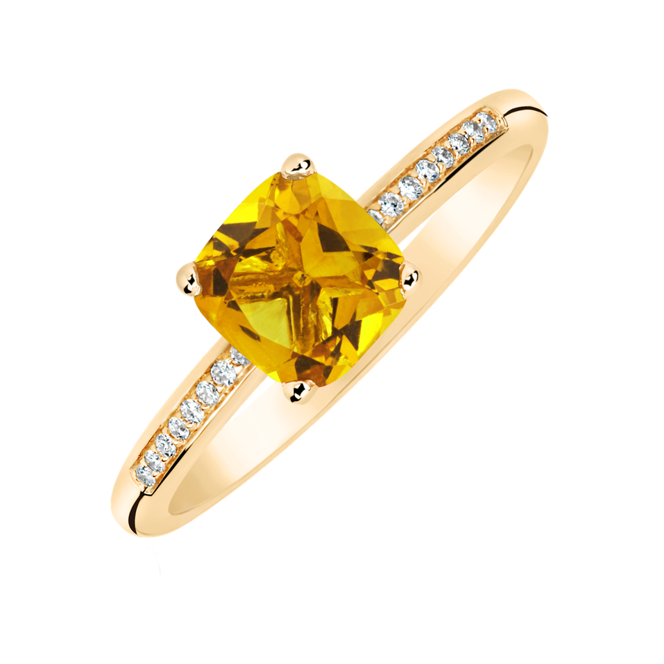 Diamond ring with Citrine Melody Symphony
