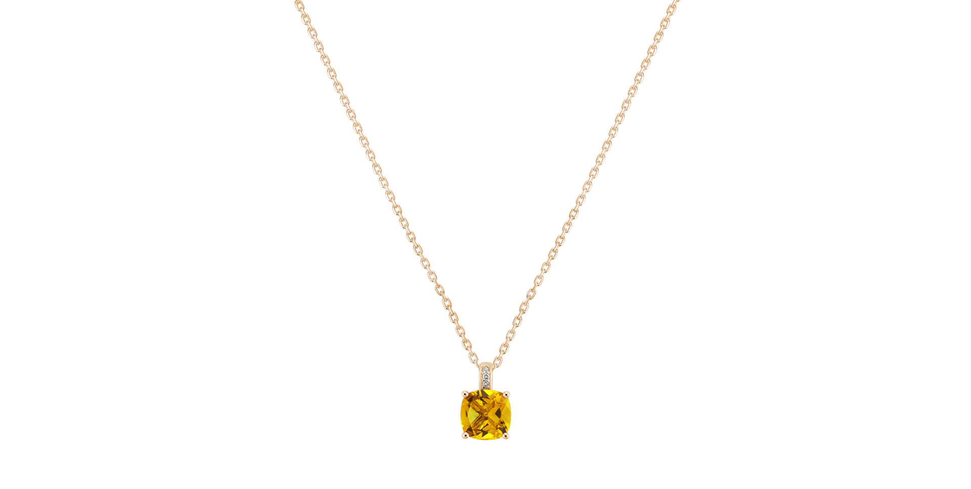 Diamond necklace with Citrine Amariel