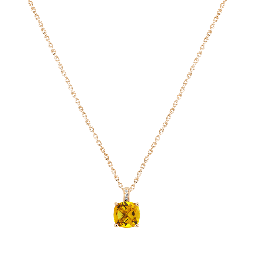 Diamond necklace with Citrine Amariel