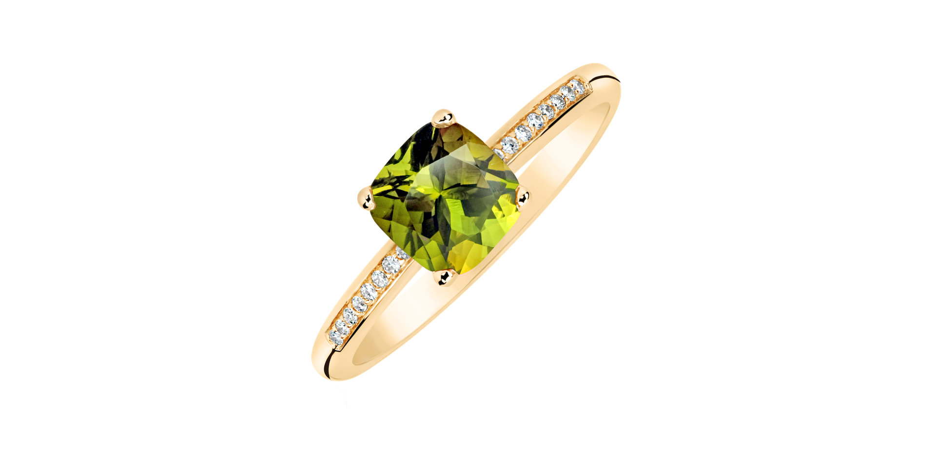Diamond ring with Peridot Melody Symphony