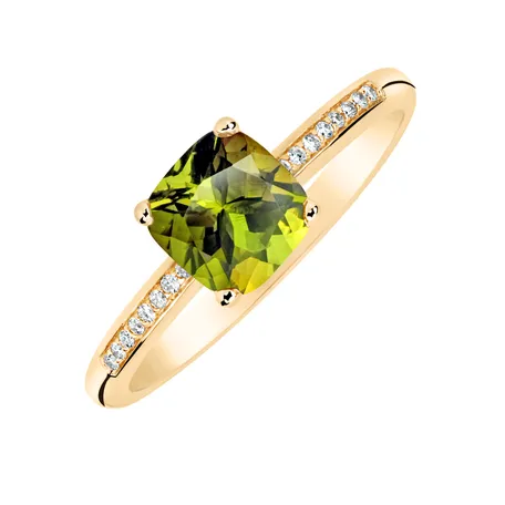 Diamond ring with Peridot Melody Symphony