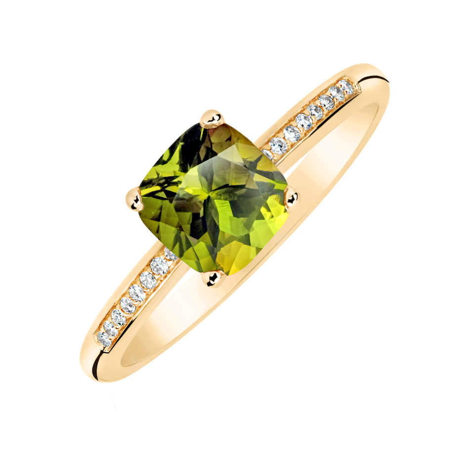 Diamond ring with Peridot Melody Symphony