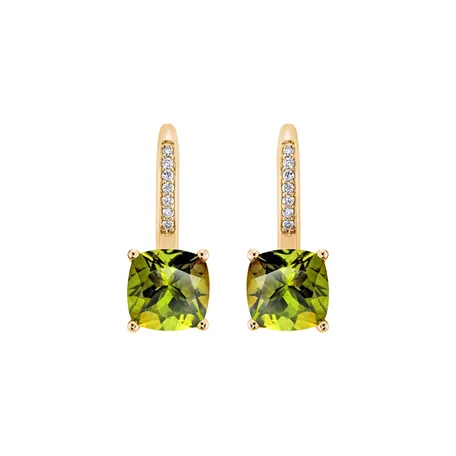 Diamond earrings with Peridot Calypso