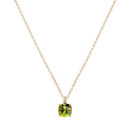 Diamond necklace with Peridot Amariel