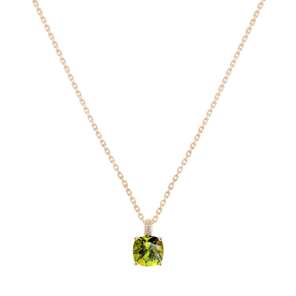 Diamond necklace with Peridot Amariel