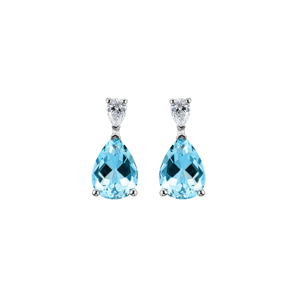 Diamond earrings with Topaz Whispers of Light