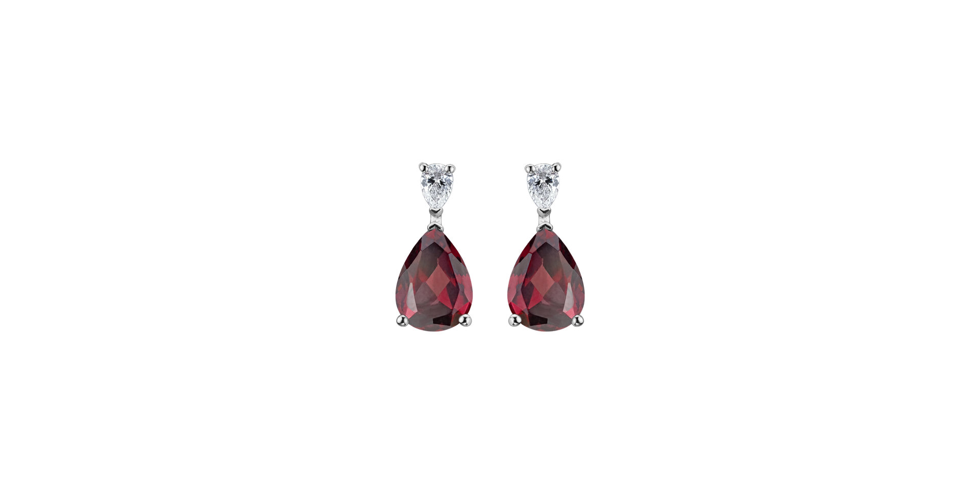 Diamond earrings with Rhodolite Whispers of Light