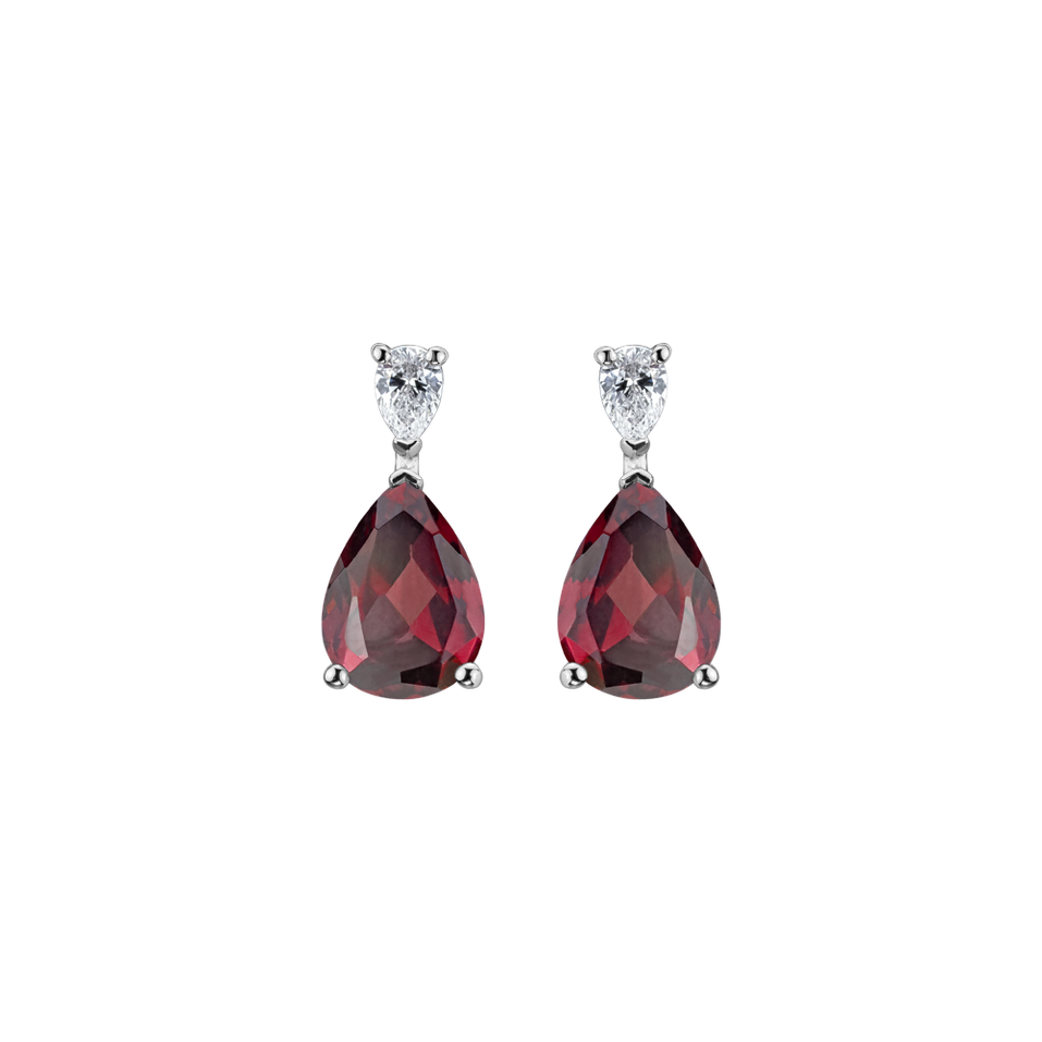 Diamond earrings with Rhodolite Whispers of Light