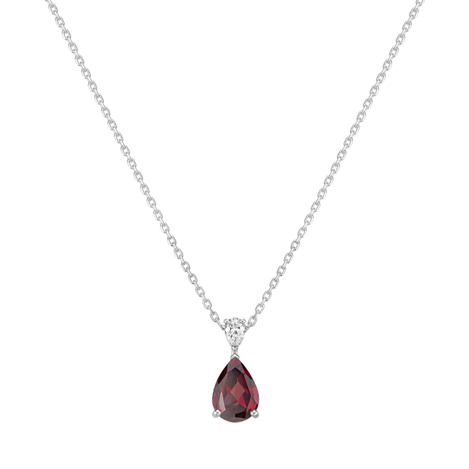 Diamond necklace with Rhodolite Whispers of Light