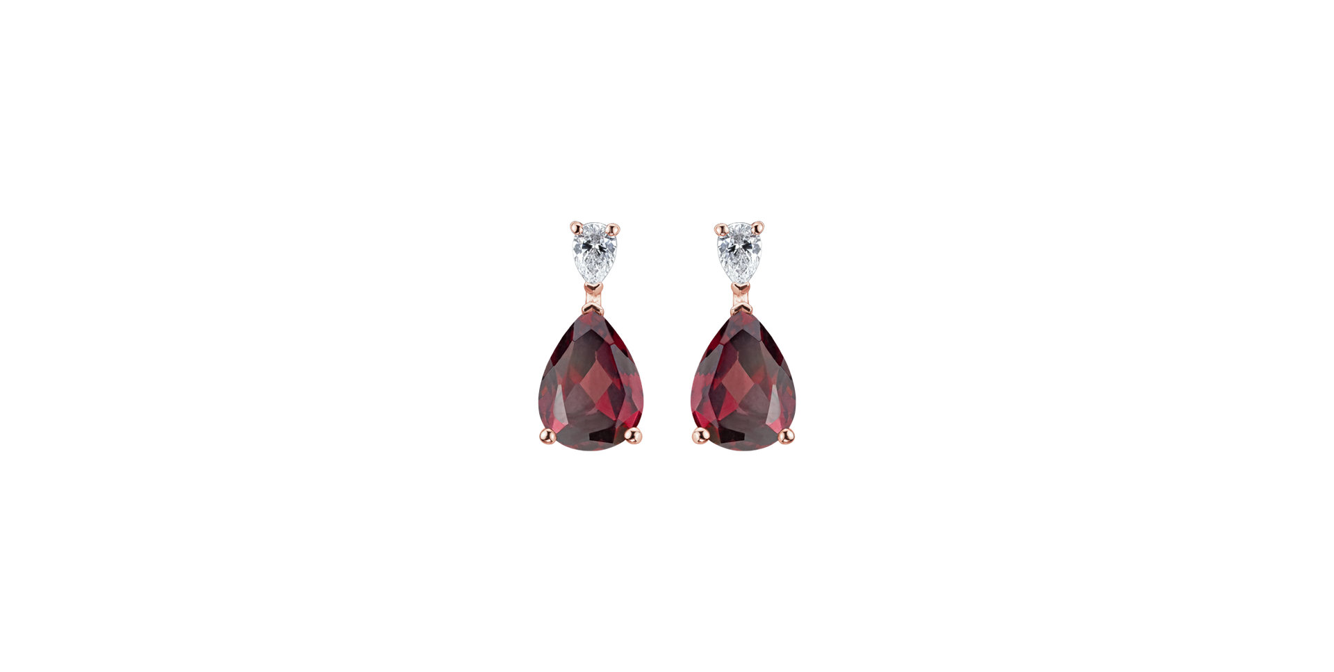 Diamond earrings with Rhodolite Whispers of Light