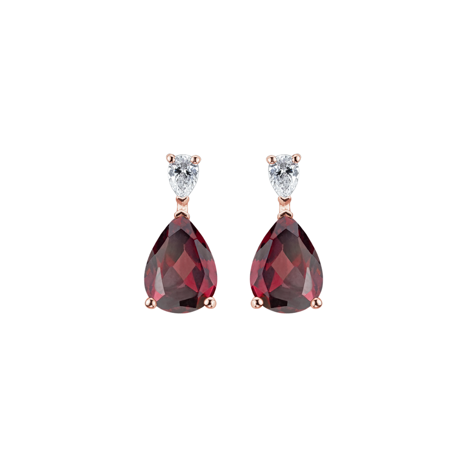Diamond earrings with Rhodolite Whispers of Light
