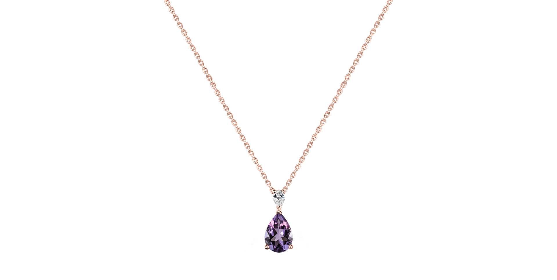 Diamond necklace with Amethyst Whispers of Light