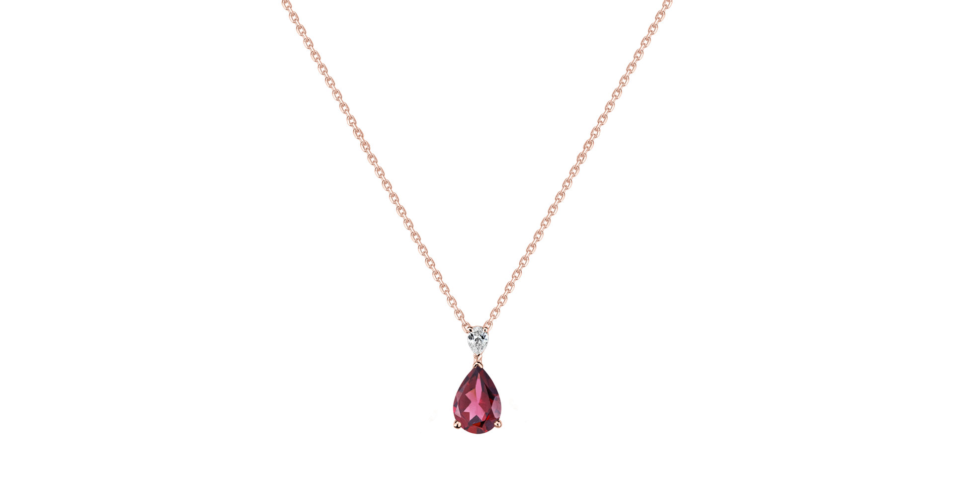 Diamond necklace with Rhodolite Whispers of Light
