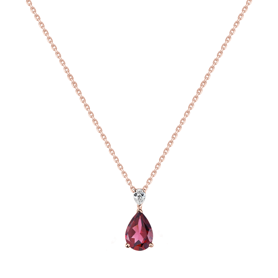 Diamond necklace with Rhodolite Whispers of Light