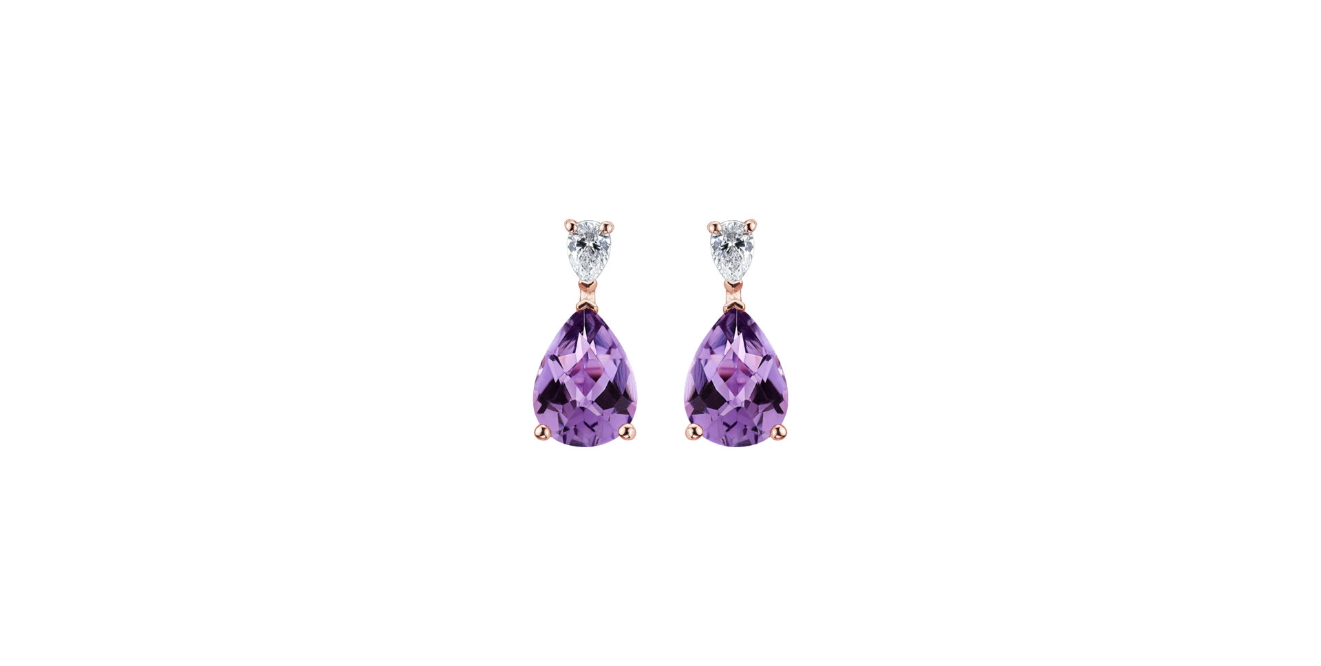 Diamond earrings with Amethyst Whispers of Light