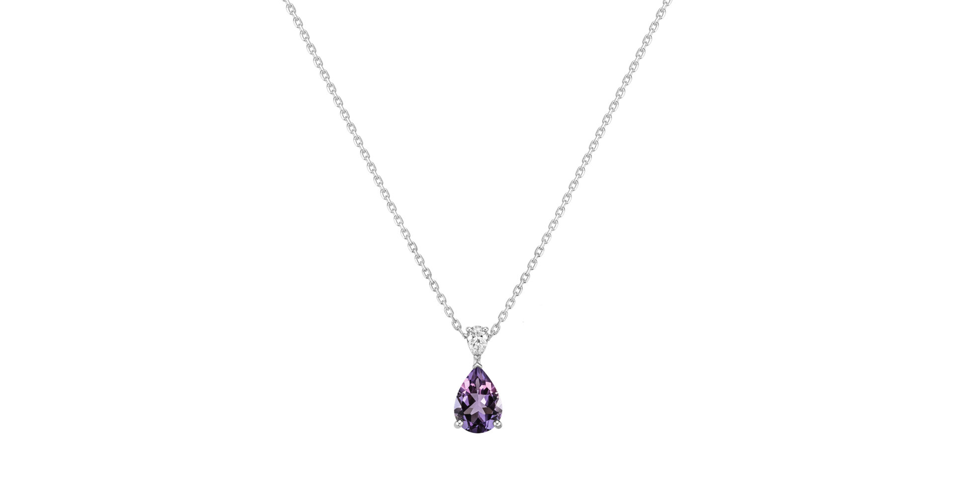 Diamond necklace with Amethyst Whispers of Light