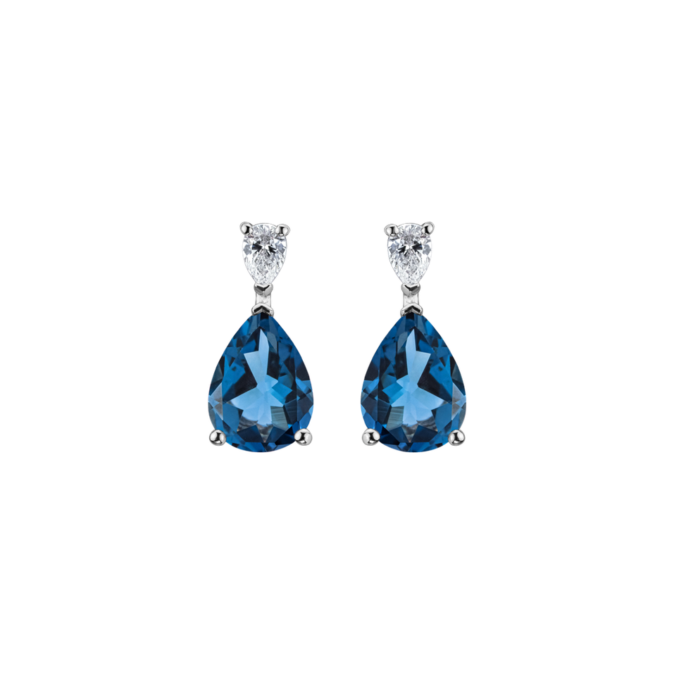 Diamond earrings with Topaz Whispers of Light