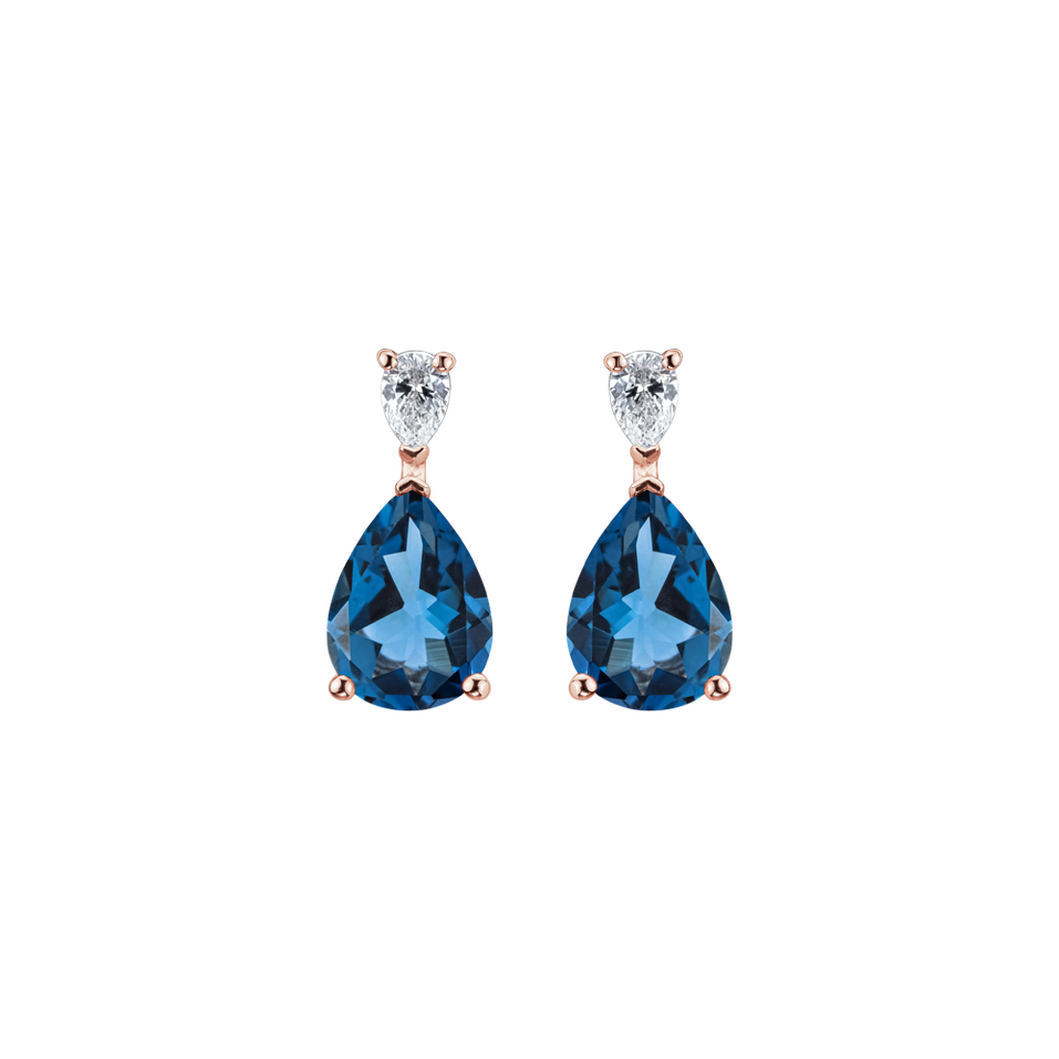 Diamond earrings with Topaz Whispers of Light