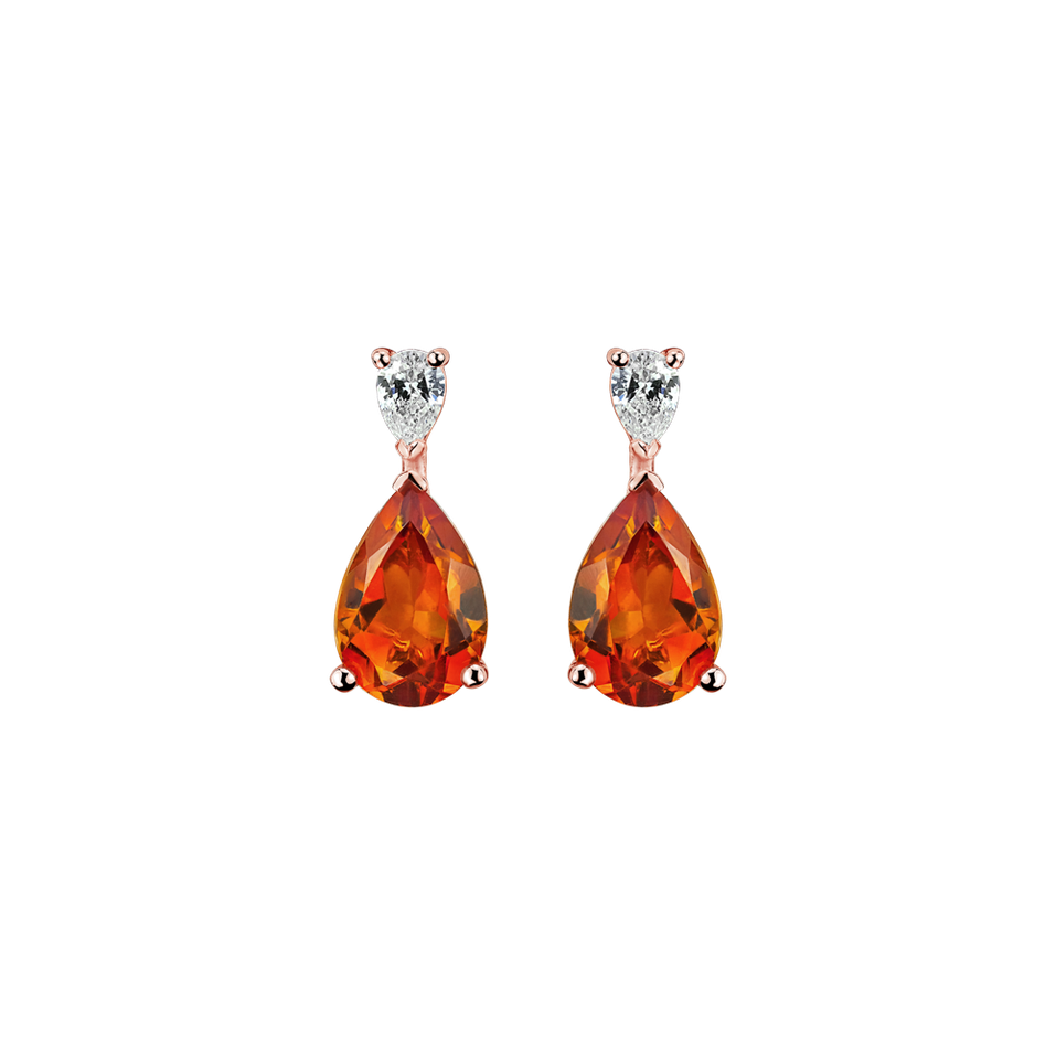 Diamond earrings with Citrine Whispers of Light