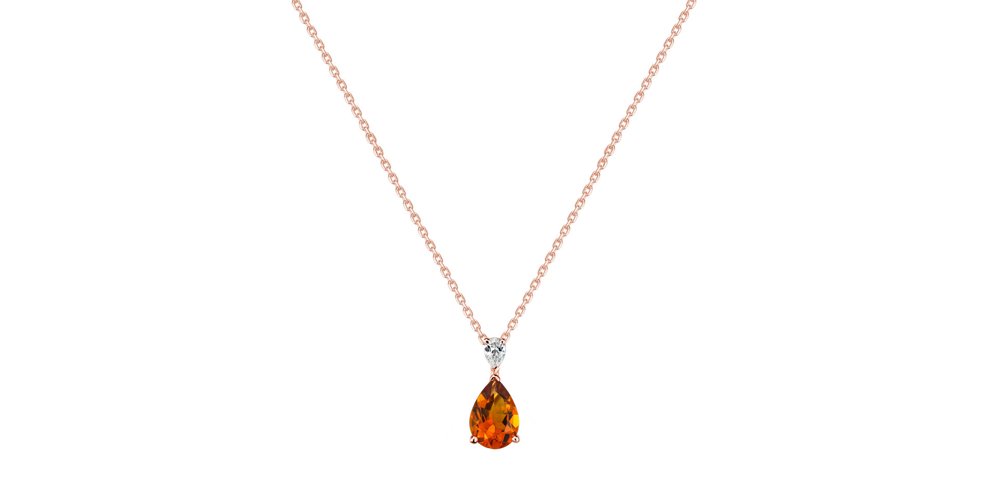 Diamond necklace with Citrine Whispers of Light