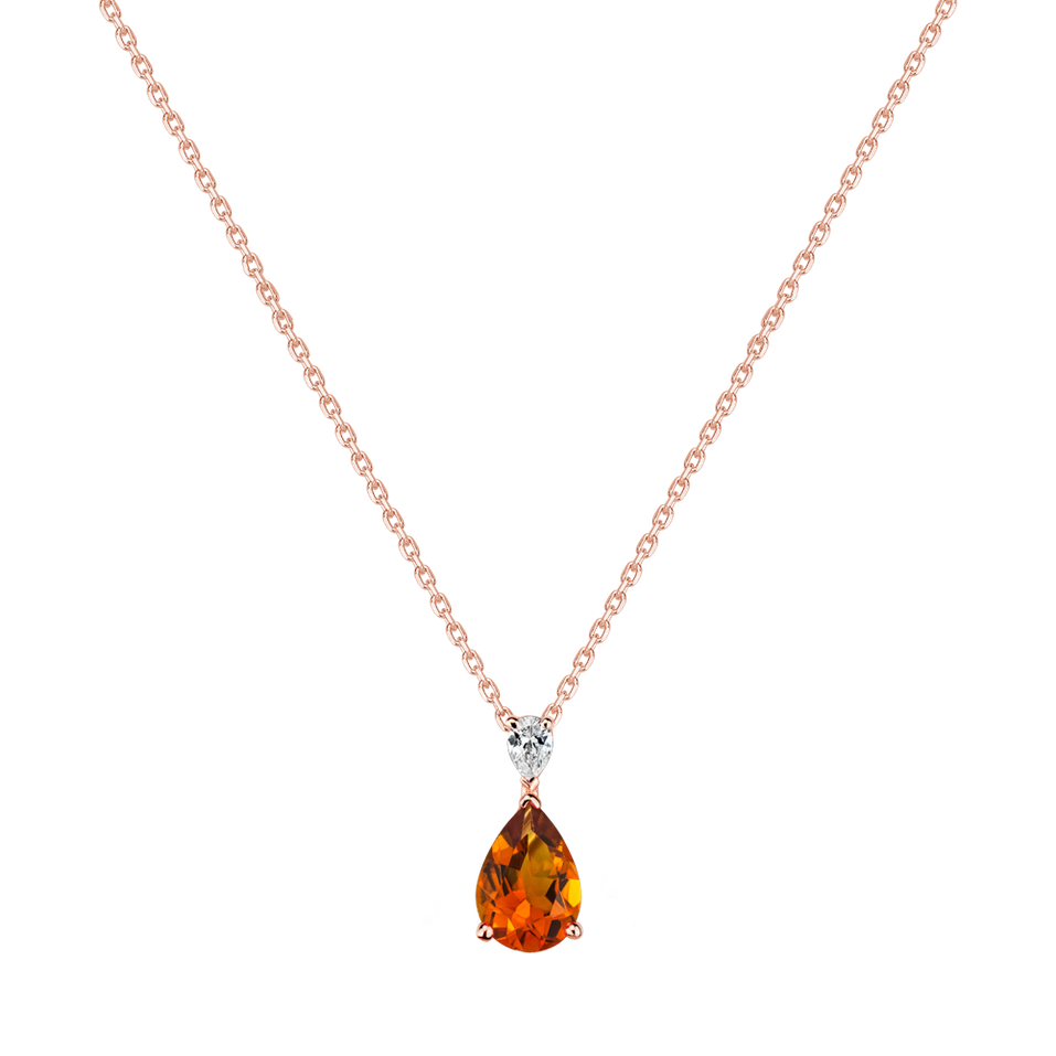 Diamond necklace with Citrine Whispers of Light