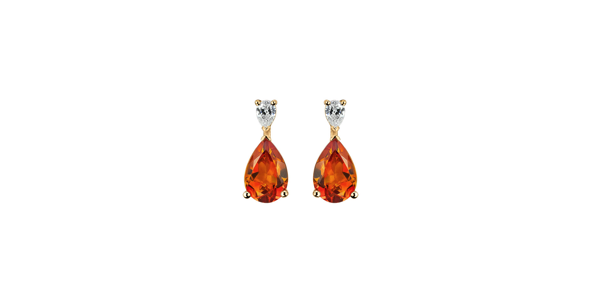 Diamond earrings with Citrine Whispers of Light