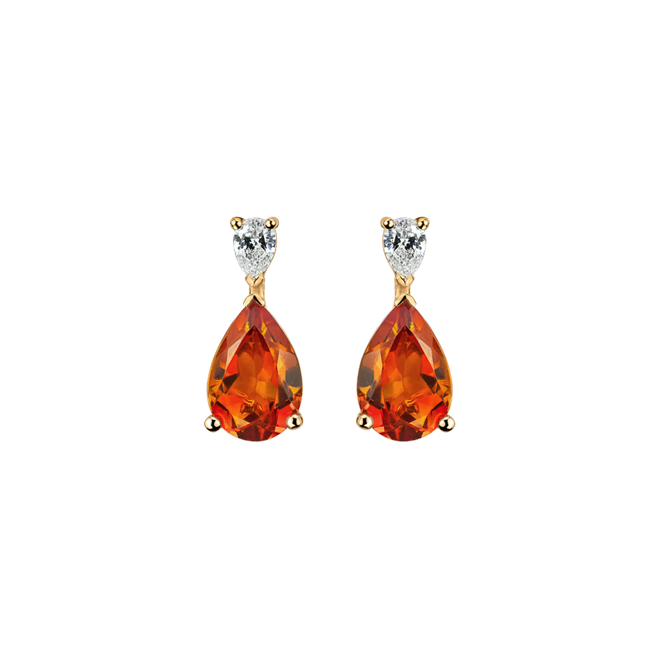 Diamond earrings with Citrine Whispers of Light