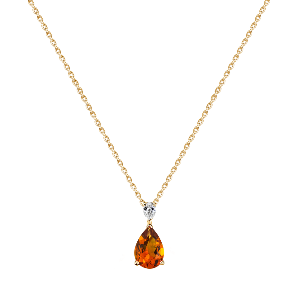 Diamond necklace with Citrine Whispers of Light