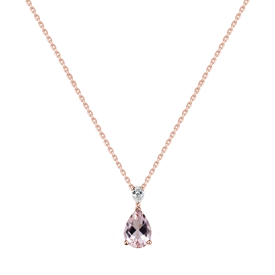 Diamond necklace with Morganite Whispers of Light