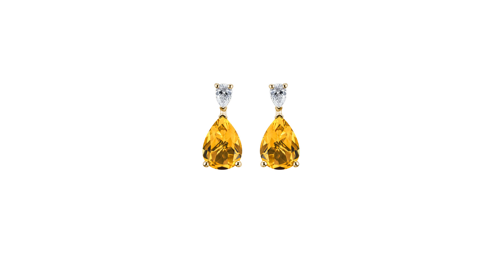 Diamond earrings with Citrine Whispers of Light