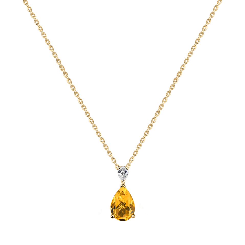 Diamond necklace with Citrine Whispers of Light