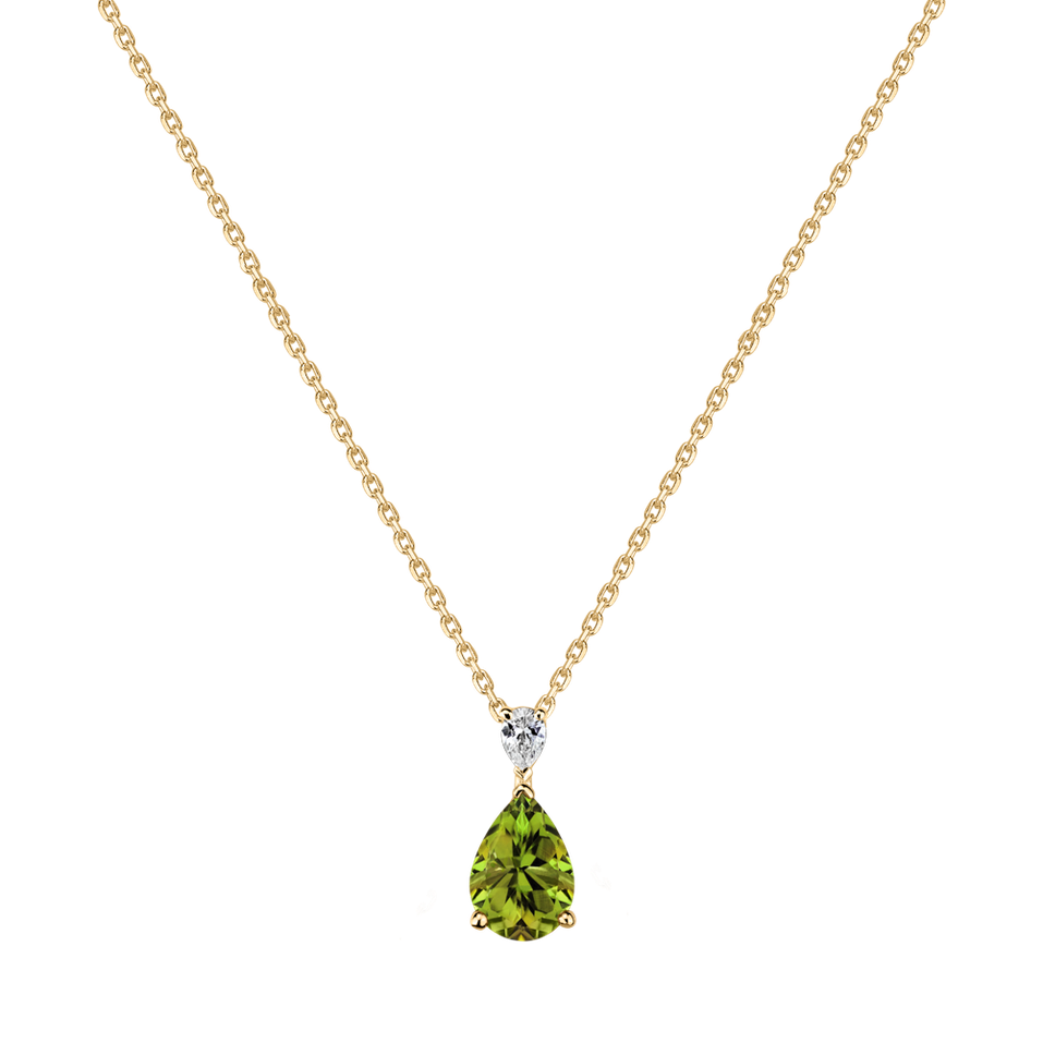 Diamond necklace with Peridote Whispers of Light