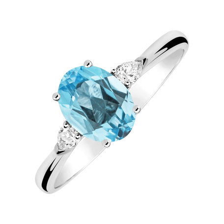 Diamond ring with Topaz Annelise