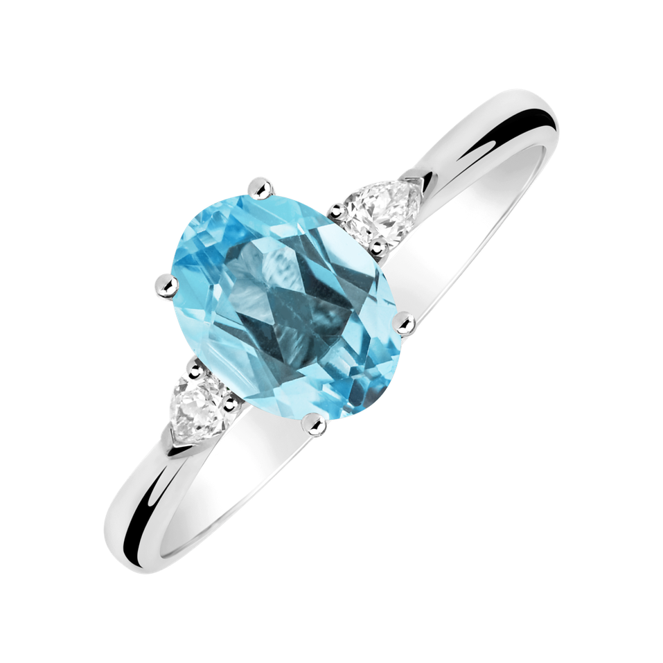 Diamond ring with Topaz Annelise