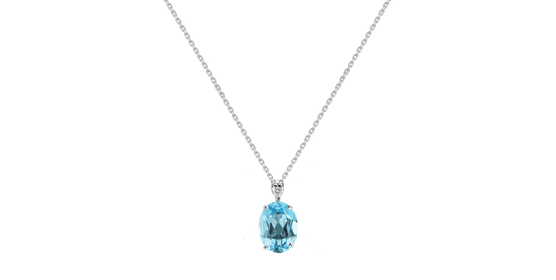 Diamond necklace with Topaz Annelise