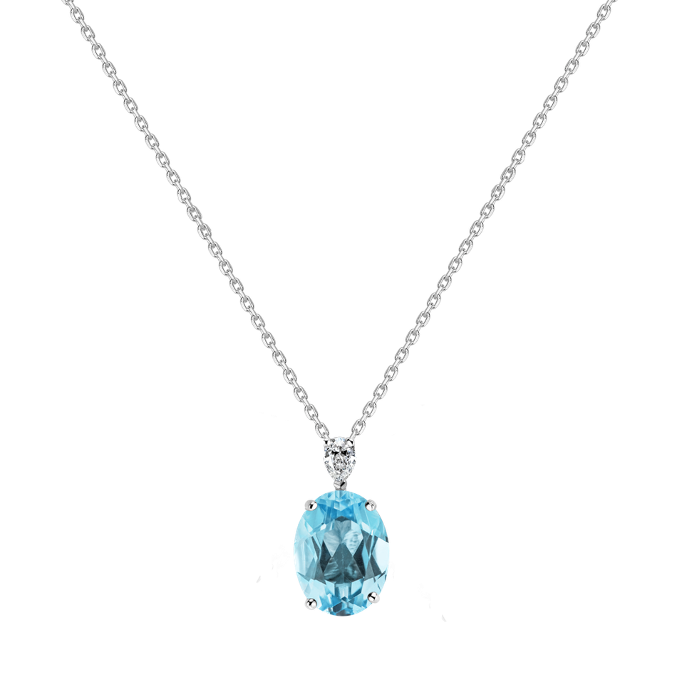 Diamond necklace with Topaz Annelise