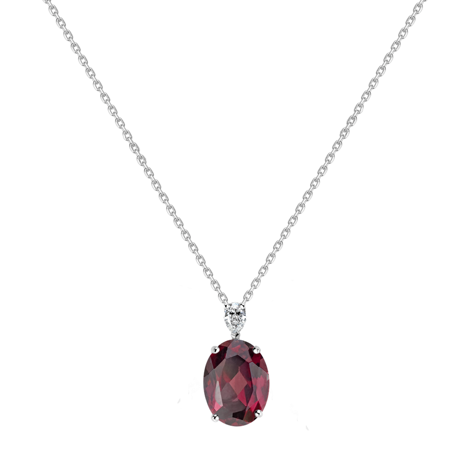 Diamond necklace with Rhodolite Annelise