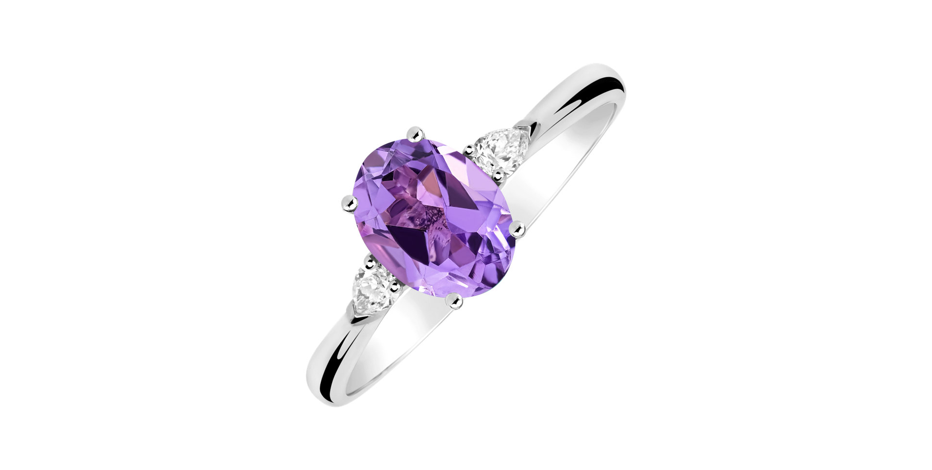 Diamond ring with Amethyst Annelise