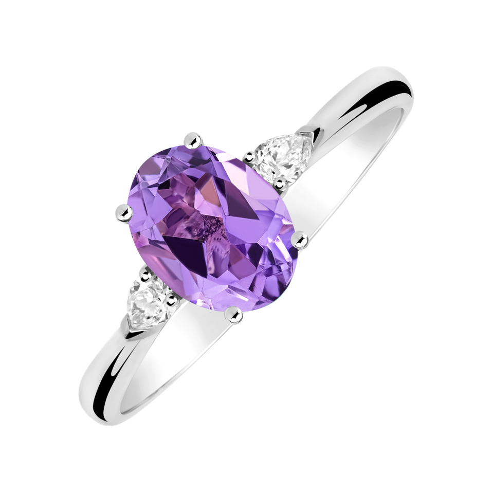 Diamond ring with Amethyst Annelise