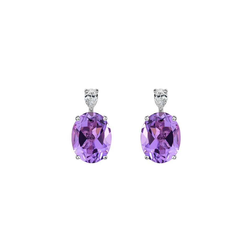Diamond earrings with Amethyst Annelise