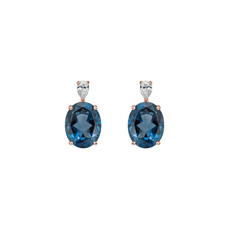 Diamond earrings with Topaz Annelise