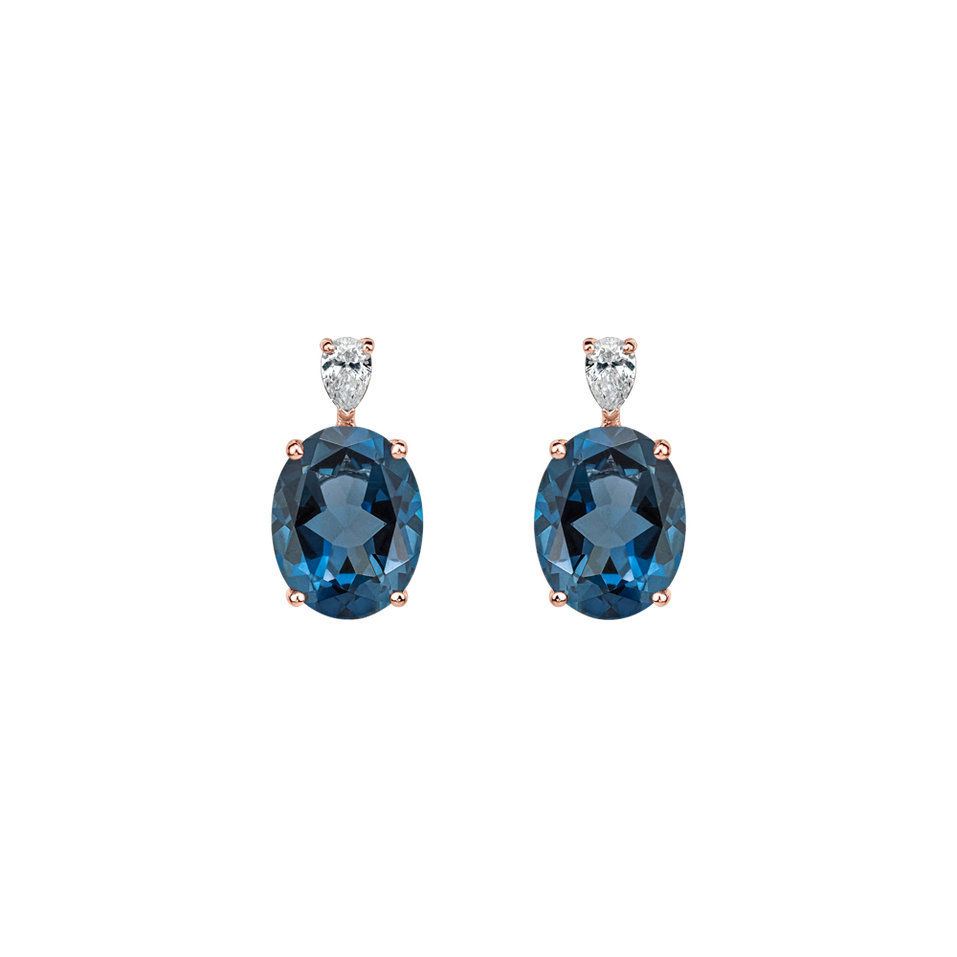 Diamond earrings with Topaz Annelise