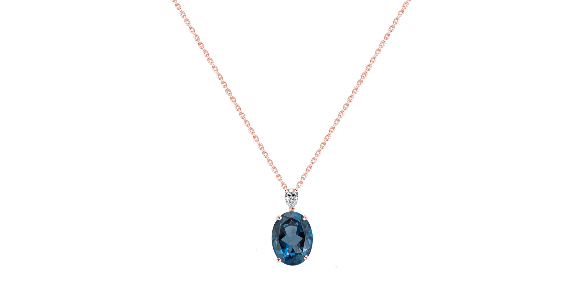 Diamond necklace with Topaz Annelise