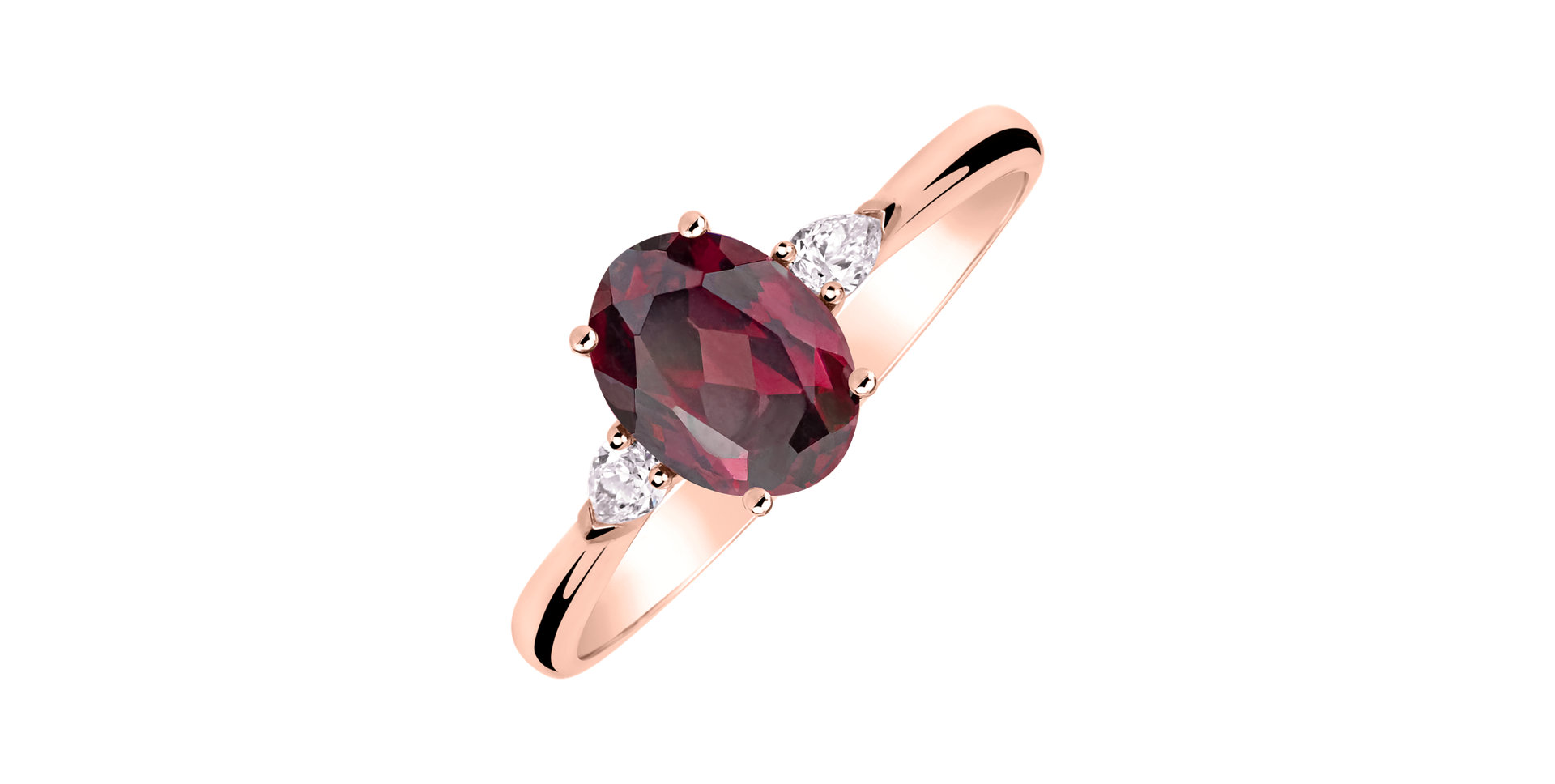Diamond ring with Rhodolite Annelise