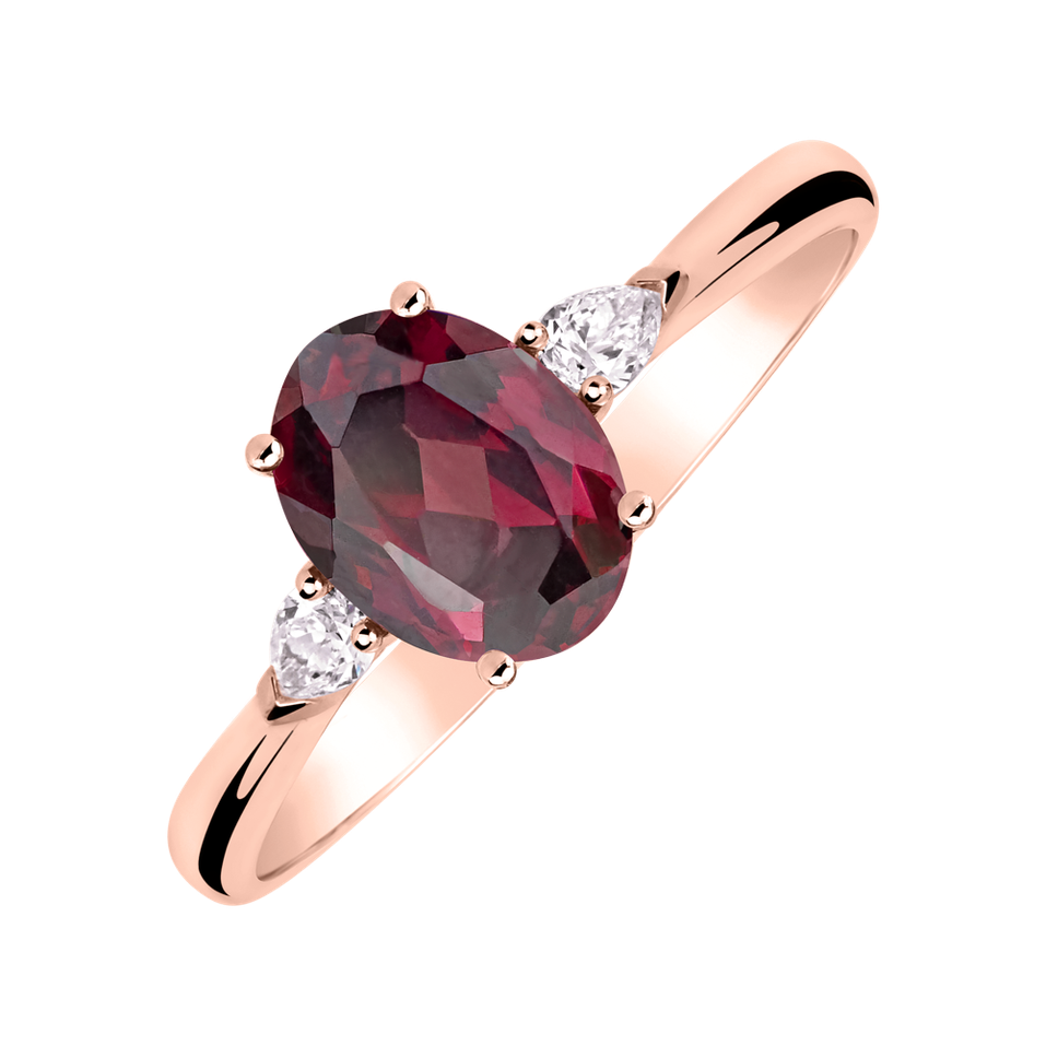 Diamond ring with Rhodolite Annelise