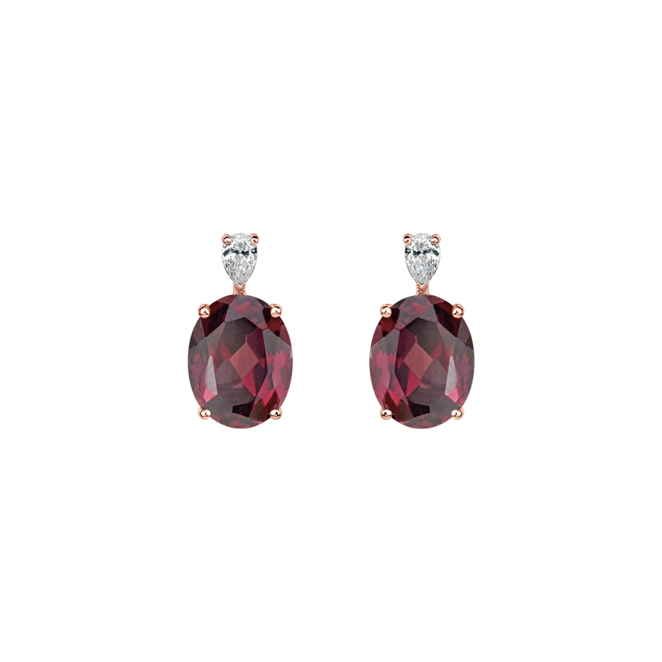Diamond earrings with Rhodolite Annelise