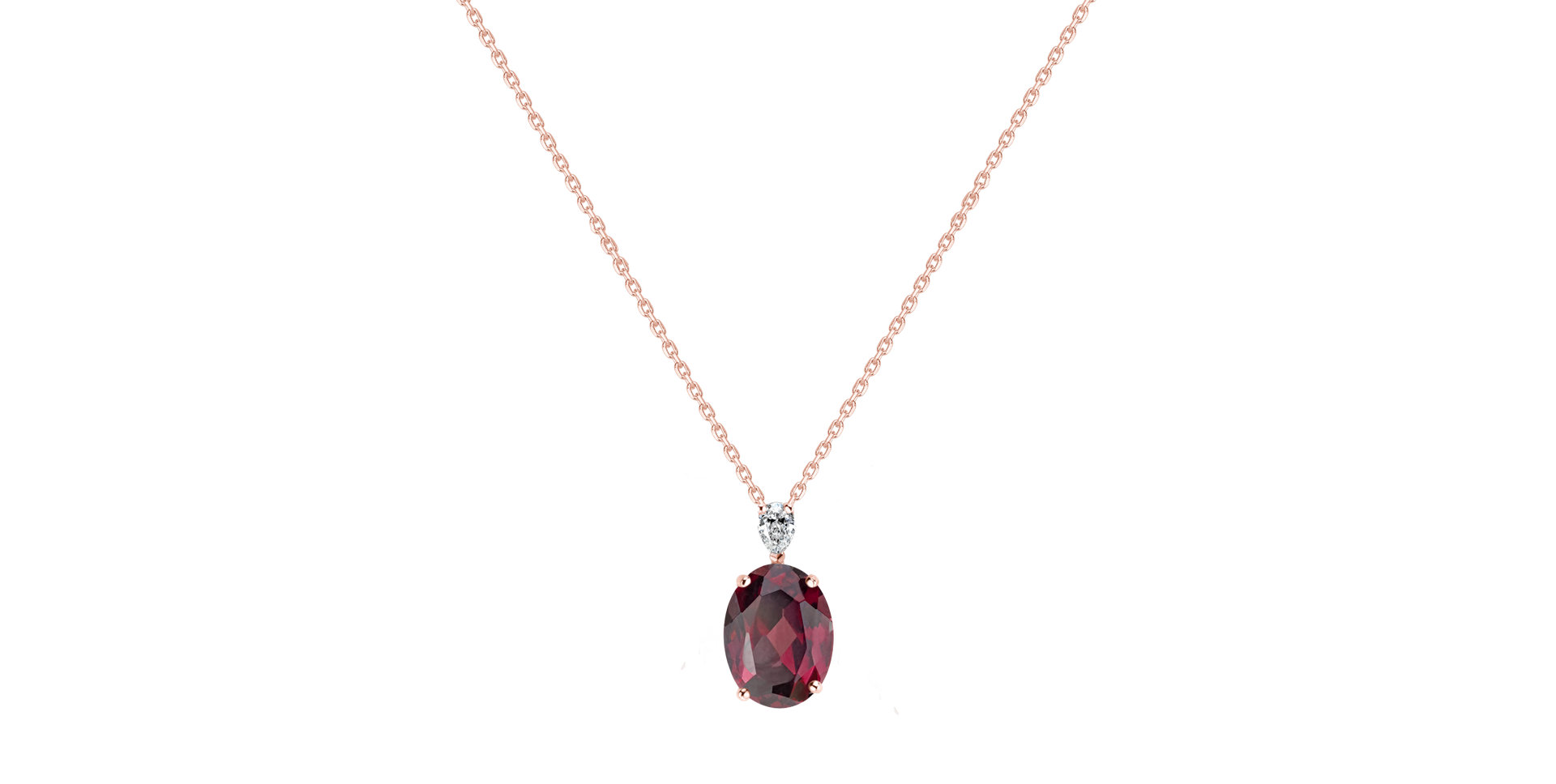 Diamond necklace with Rhodolite Annelise