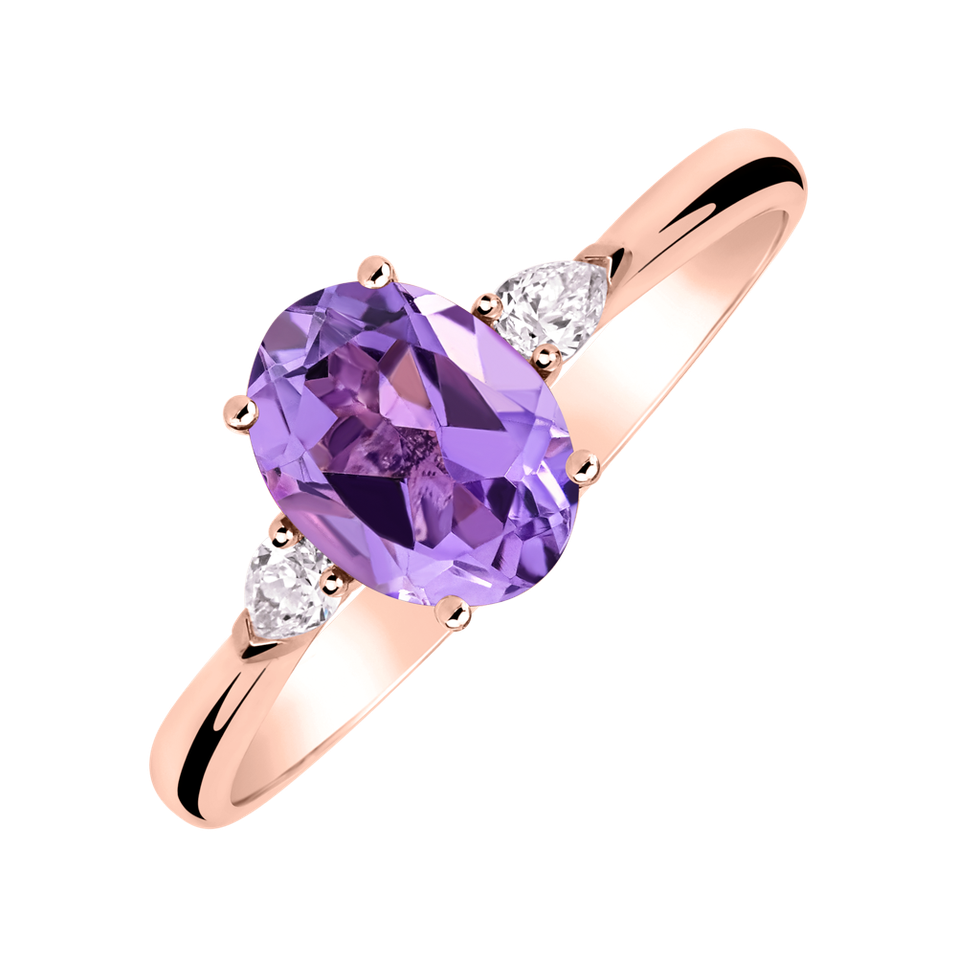 Diamond ring with Amethyst Annelise