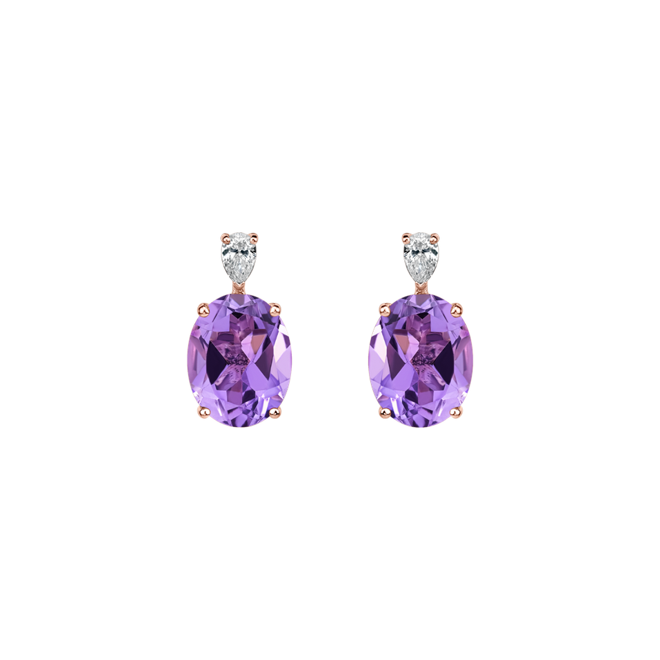 Diamond earrings with Amethyst Annelise