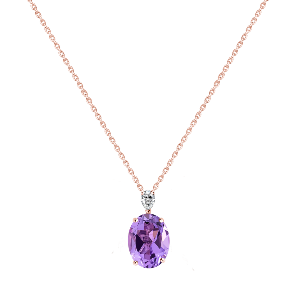 Diamond necklace with Amethyst Annelise